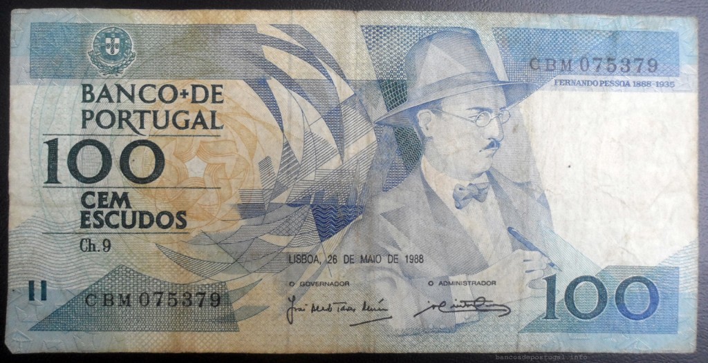 Frente Nota 100$ Fernando Pessoa
