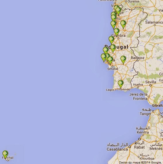 Mapa Localização Centros Private Novo Banco - BES