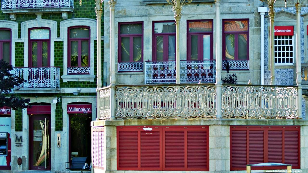 Banco Millennium bcp na Praça do Almada na Póvoa de Varzim