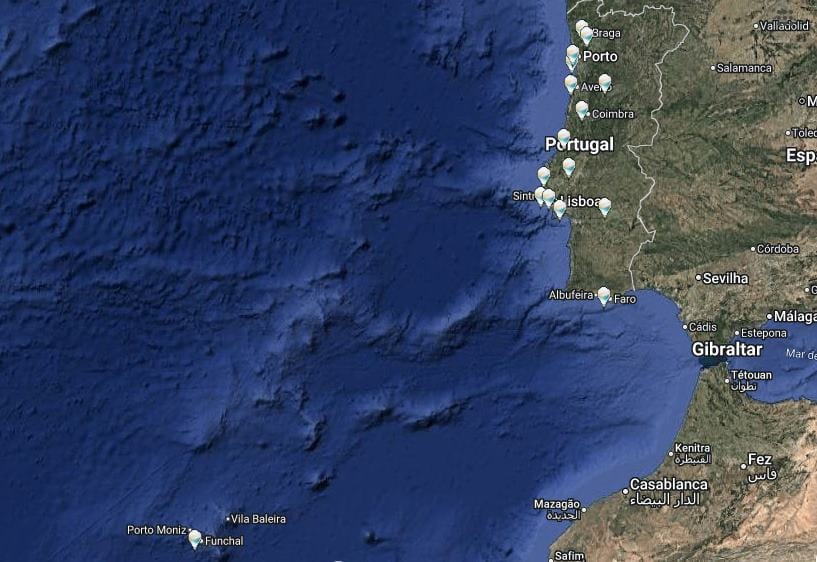 mapa dos centros private novobanco em Portugal